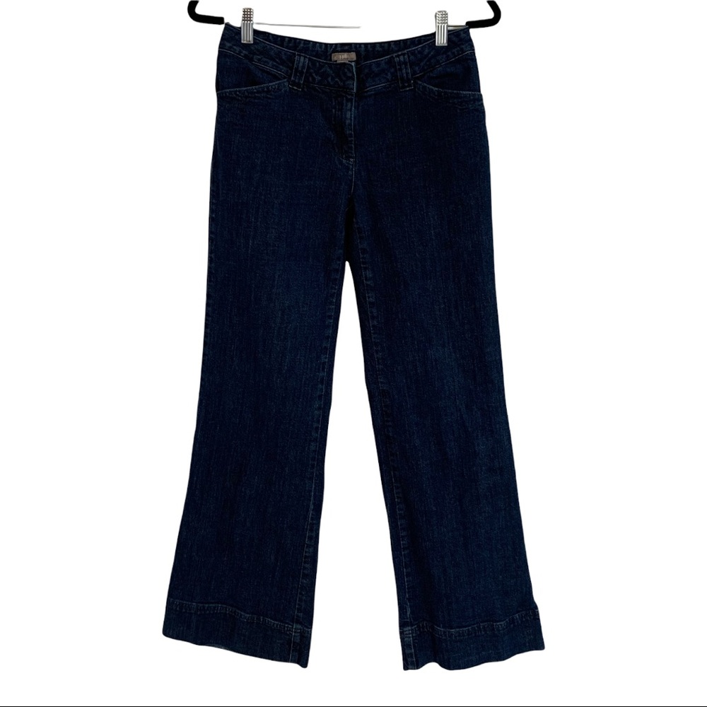 J. Jill Denim Smooth Fit Full Leg Blue Jeans Wide Leg High Rise Size‎ 6 Stretch.